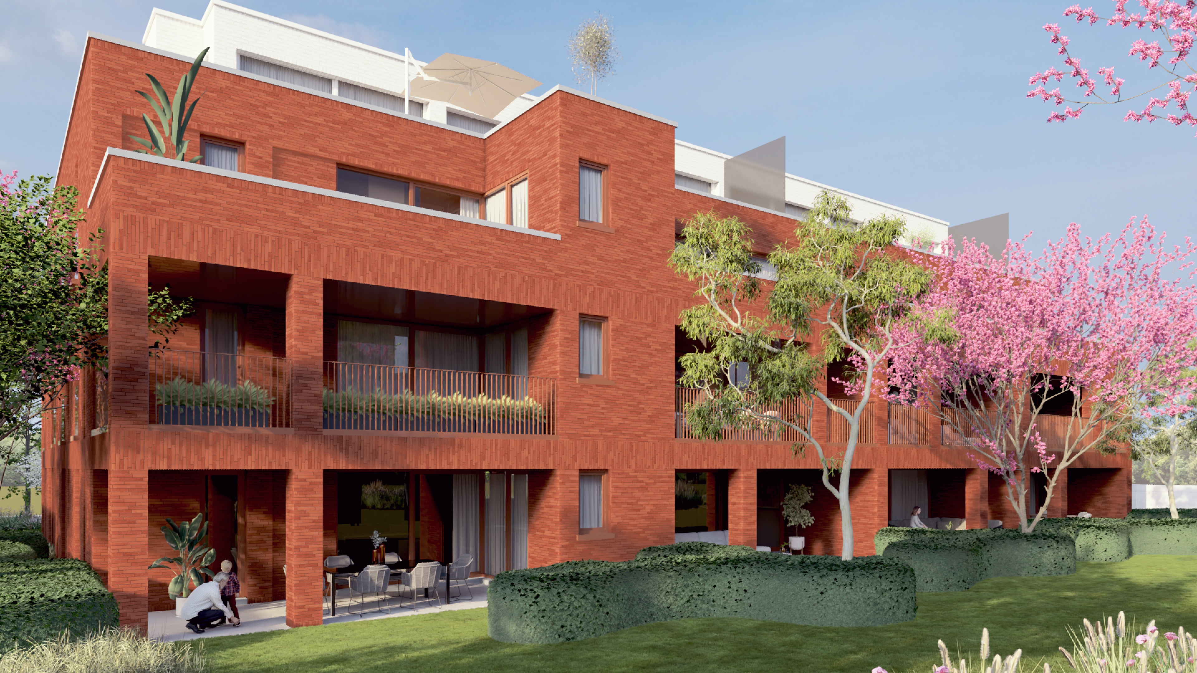 Appartementen met ruime terrassen voor maximale privacy.